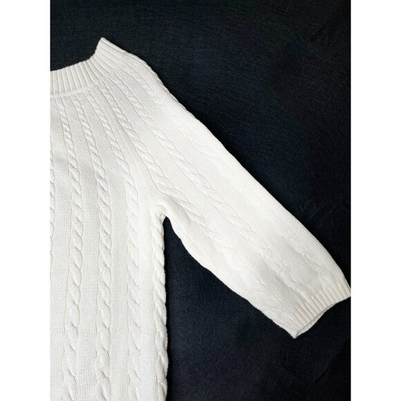 Talbots Cable Knit 3/4 Cable Knit 3/4 Sleeve Sweater Cream Size Petite XL - Picture 11 of 12
